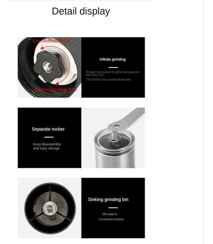 Molinillo De Café Manual De Acero Inoxidable, Grano De Café