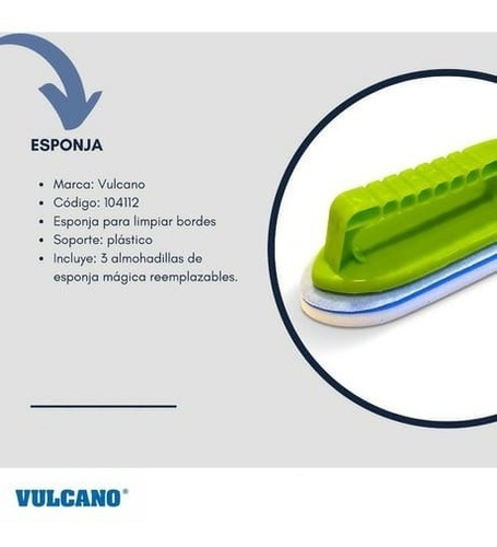 Imagen 2 de 2 de Esponja Mágica Para Limpiar Bordes Pileta - Vulcano 104112