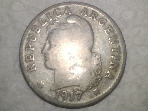 Moneda Antigua Argentina 5 Centavos 1917 Níquel