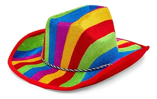 Chapéu Cowboy Colorido Arco Íris Fantasia Parada Gay Lgbt