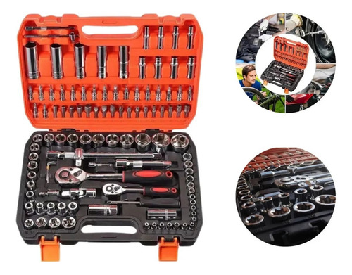 Kit Ferramentas Com Soquetes Sextavados 108pçs Profissional