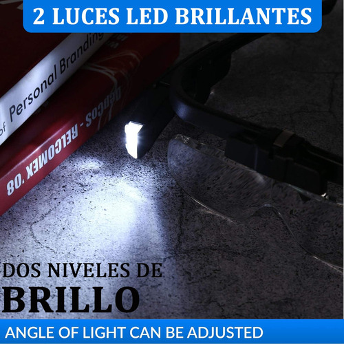 Lupa Con Luz Led, Gafas Lentes Lupa Recargables Usb, 3