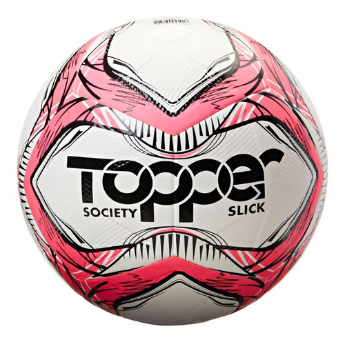 Bola De Futebol Society Slick 2020 Topper Cor Rosa Neon/Preto