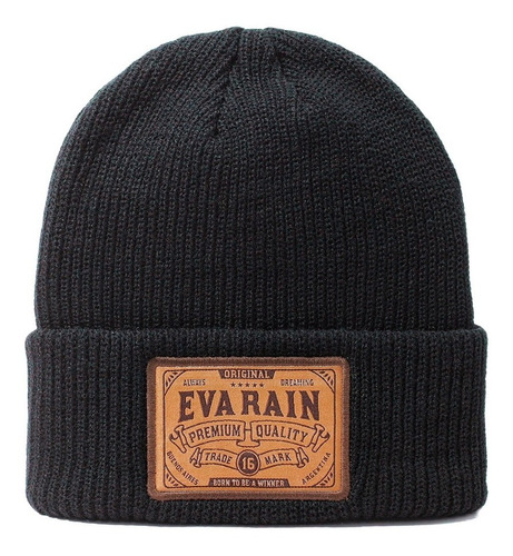 Gorro De Lana Beanie Rocky Premium Negro Eva Rain®