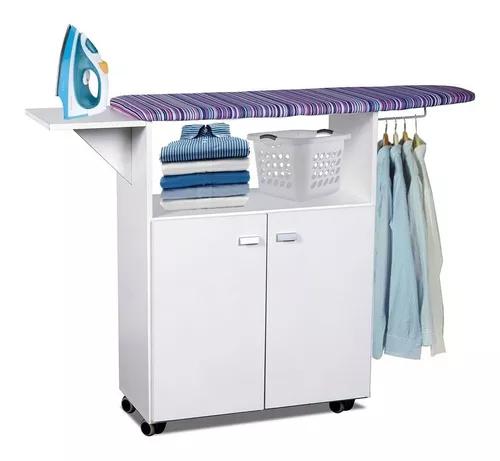 Mueble Planchador Organizador 2puertas Blanco Tabla