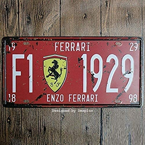 Placa Vintage Decorativa Diseño De F1 Enzo Ferrari 1929