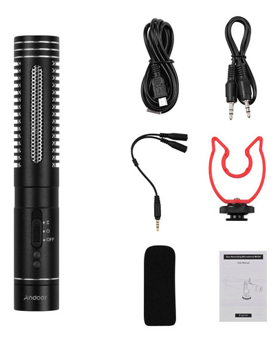 Microfone De Vídeo Andoer Acessórios De Microfone Condensa