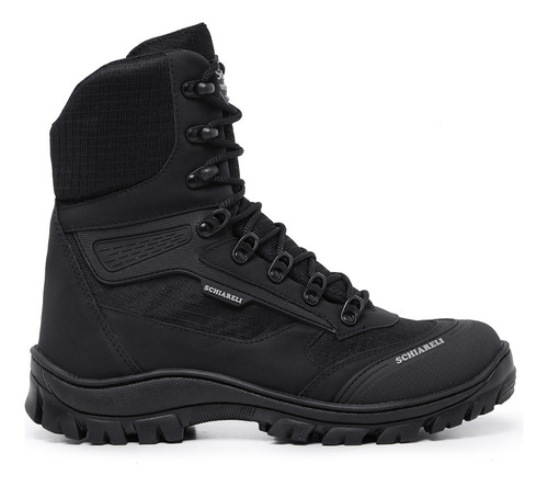 Bota Coturno Masculino Couro Militar Paintball Cano Médio 