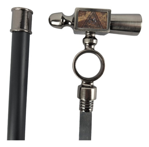 Bengala De Apoio Maçom Triângulo Gau Com Espada Metal 93 Cm Cor Preto