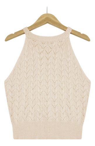 Blusa A Rayas De Punto A La Moda, Camiseta Sin Mangas Con Cu