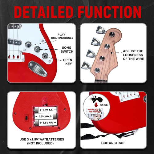 Brinquedo De Guitarra De 17 Polegadas Para Crianças, Guitarr