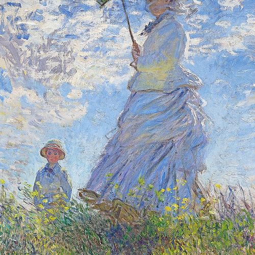 Cuadro Tríptico Mujer Con Sombrilla De Claude Monet - 1875