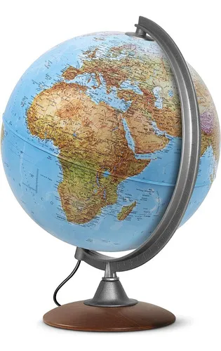 comprar Globo Terráqueo Atlantis con base de madera y luz 30cm actualizado en español meridiano graduado geografía física y geografía política incluye más de 4000 nombres Tecnodidattica