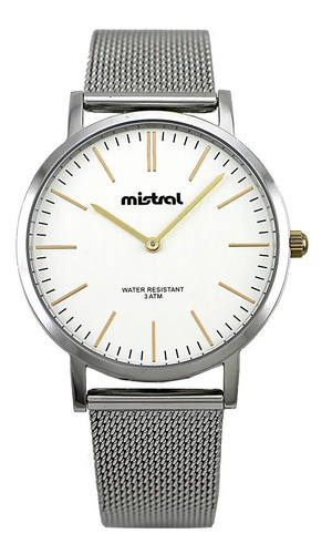 Reloj Pulsera Metal Mistral Gmt 1396 Tt 09  Wr 3atm 