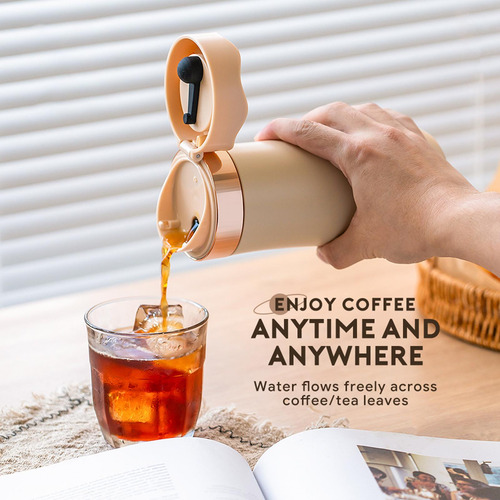 Taza De Viaje Al Vacío Portale, Taza De Café De 320ml, Oro