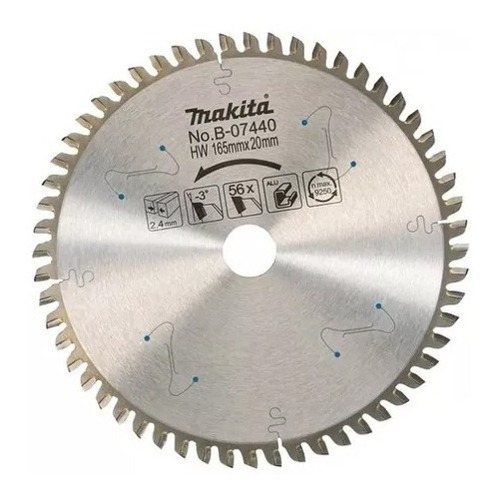 Disco Sierra Makita B-07440 165mm Aluminio 56d Sp6000 Ca5000