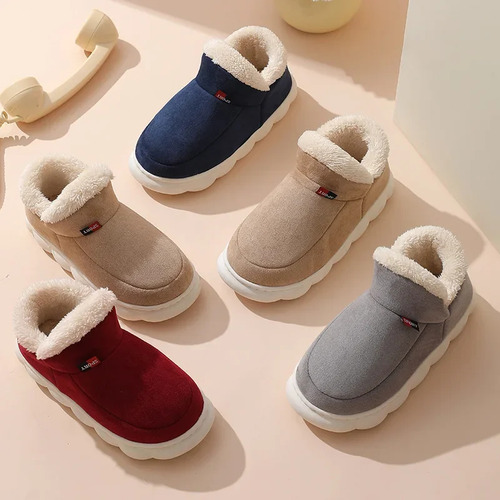 Zapatos De Algodón Para Interiores Con Forro Polar Cálido De