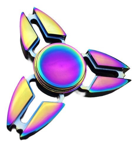 Arco Iris Metal Mano Spinner Tri Fidget Edc Enfoque Juguete 