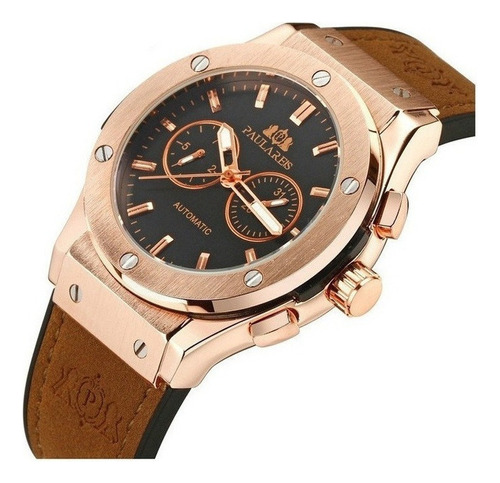 Paulareis Reloj Mecánico Automático De Cuero For Hombre