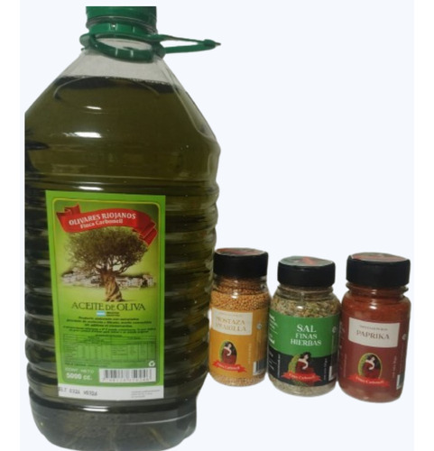 Aceite De Oliva X 5lts De La Rioja + 3 Especias Ayurvedicas 