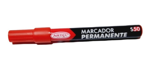 Plumón Marcador Permanente S50 Rojo Punta Redonda Artel