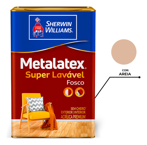 Sherwin Williams Metalatex Fosco Perfeito acrílico cor areia 18l