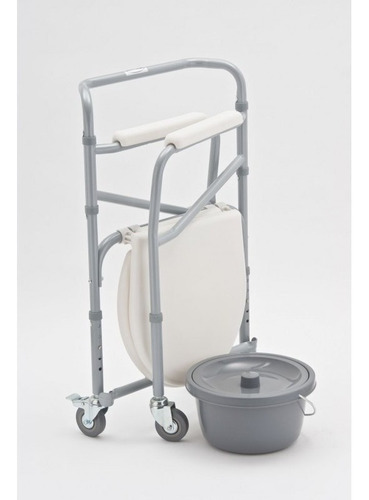 Ayuda Sanitaria Con Ruedas Cromada Plegable