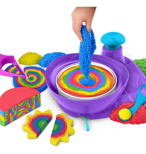 Arena Mágica Kinetic Sand Gira Y Sorpresa Spin Master Color Multicolor