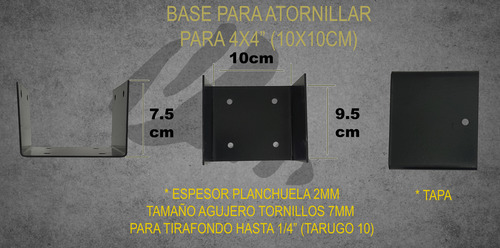 Mensula Soporte Viga Tirante Con Tapa 4x4 Madera Union