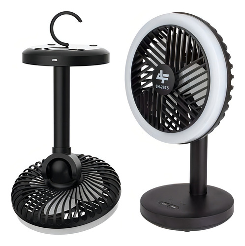 Mini Ventilador P/ Barraca Com Led Recarregável Usb Albatroz
