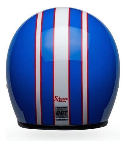 Capacete Moto Bell Custom 500 Seis Días Azul Blanco