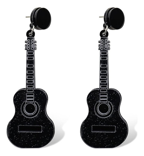 Aretes Colgantes Guitarra Musica Acrilica Para Mujer Aretes