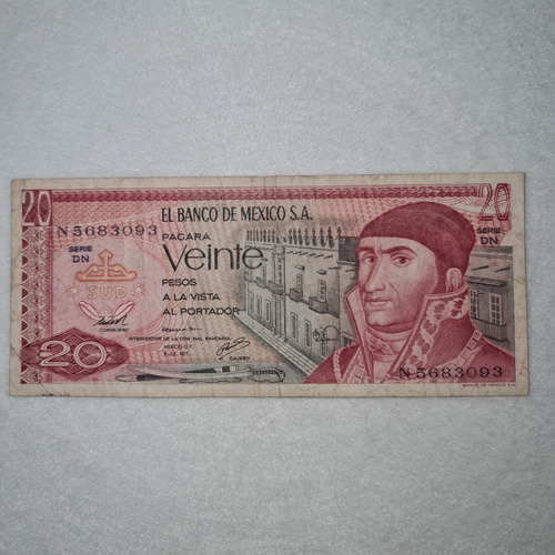 Billete 20 Pesos Banco De México 1977