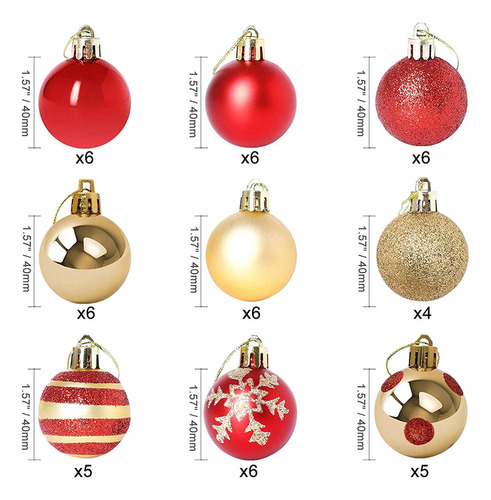 Jjzs 50 Uds Adornos De Bolas De Navidad Adornos For