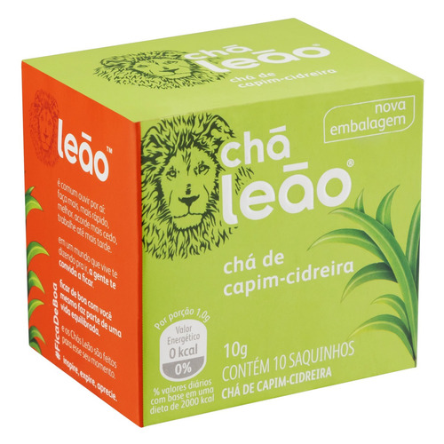 Chá Leão hierba luisa chá de capim-cidreira sachê com 10 unidades 10g