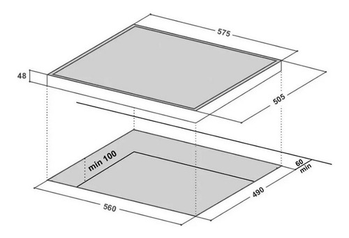 Imagen 2 de 4 de Anafe Ariston Vitroceramico Hr 611 Ca 60cm Biselado