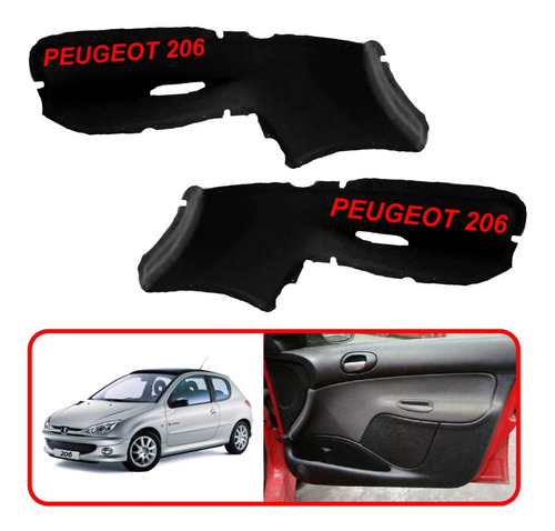 Juego Panel Apoyabrazo Tapizado Puerta Delantera Peugeot 206