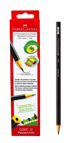 Lapiz Negro De Grafito Faber Castell  1205 X 12 Unidades