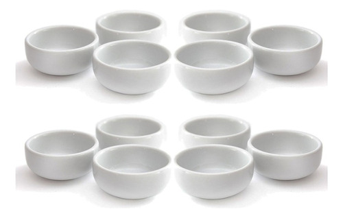 Set Cazuela Dip 6 Cm Porcelana Blanca Bowl Bar 12unidades