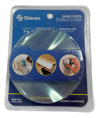 Nano Cinta Doble Cara Steren Montaje Transparente 28mm X 3m Lisa