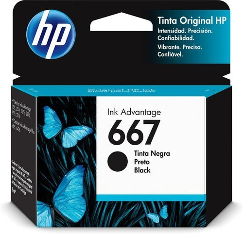 Hp 667 / 3ym79al / Cartucho De Tinta / Negro