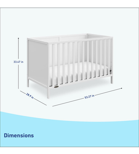 Graco Theo Cuna Convertible 3 En 1 Blanco Certificado Blanco