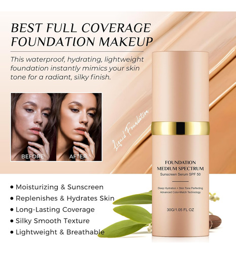 Base De Maquillaje Que Cambia De Color Spf 50+, Base 4 En 1