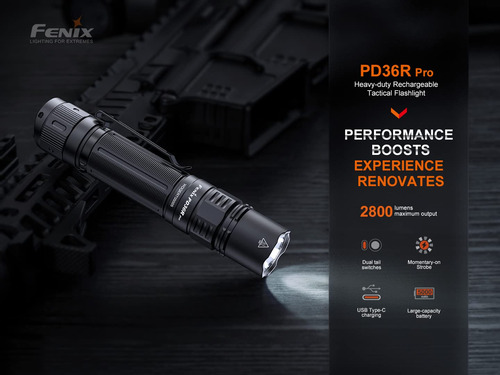 Linterna Fenix Pd36r Pro Tactical De 2800 Lúmenes Con Respal