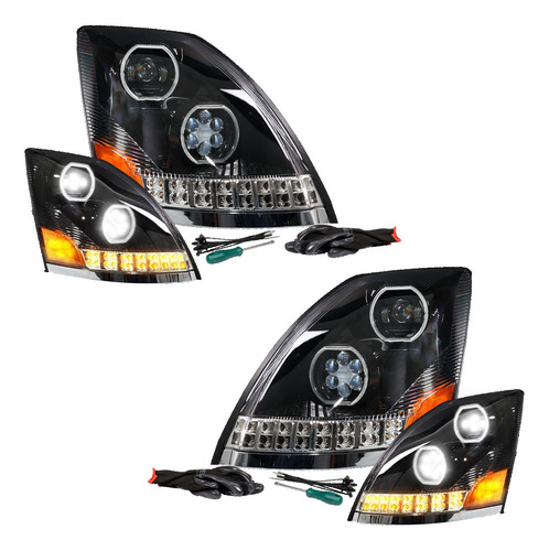 Faro Unidad Volvo Vnl 3g Lupa Hiper Led Performance Negro