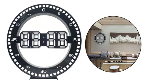Reloj De Pared Digital Moderno 3d Led Alarma De Luz Blanca