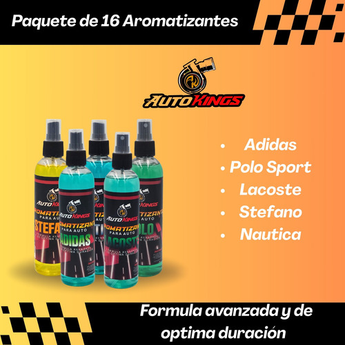 Paquete De 16 Aromatizantes Para Carro De 270 Ml Dif Aromas Verde Adidas