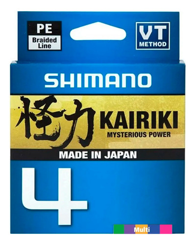 Linha Multifilam. Shimano Kairiki 4 Multicolor 0,16mm 15lbs