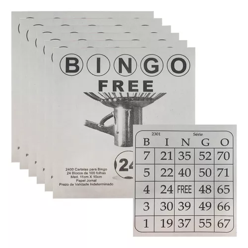 Jogo Bingo, Coluna, 24 Cartelas, Multicor