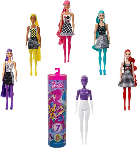 Muñeca Barbie Color Reveal Monocromático 7sorpresas Original
